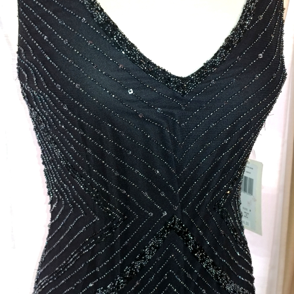 Black hand beaded dress